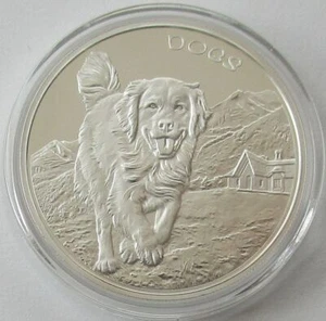 Fiji 50 Cents 2022 Dogs Golden Retriever 1 OZ plata - Imagen 1 de 2