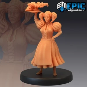 6K Resin 32mm Epic Miniatures Waitress NPC for D&D, Role-Play - Picture 1 of 1