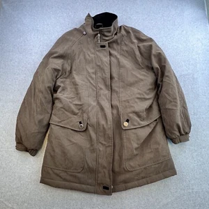 Mackintosh Coat Mens Large Beige Full Zip Button High Neck Puffy Jacket Adult - Picture 1 of 15