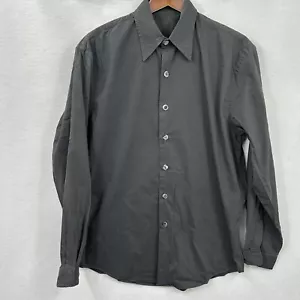 Harrods Dress Shirt Mens Large Textured Cuff Collar Retro Vintage Black Preppy - Picture 1 of 15