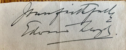 EDWARD LLOYD 1845 -1927 . THE FAMOUS TENOR OPERA SINGER AUTOGRAPH Cover