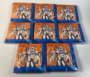 Star Wars Clone Wars Dessert Napkins Birthday Party New Old Stock 2008 Lot Of 8 - Picture 1 of 9