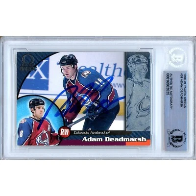Adam Deadmarsh Signed 1998 99 Pacific Omega #58 BAS Slabbed Avalanche NHL Auto - Image 1 of 4