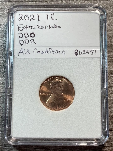 2021 1C RED AU CONDITION LINCOLN PENNY WITH DOUBLE EAR LOBE AND DDO Cover