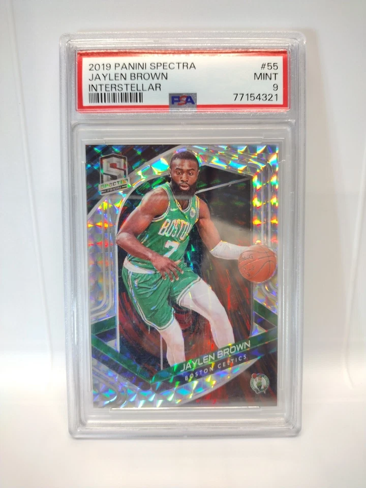 🏀READ #d /49 2019-20 Panini Spectra Interstellar Prizm Jaylen Brown #55 PSA 9 - Image 1 of 4