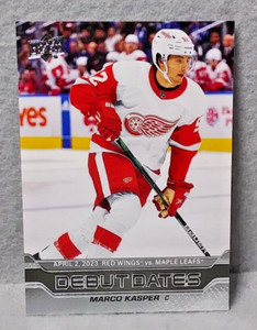2023-24 Upper Deck Series 1 Marco Kasper Debut Dates Insert #DD-24 Red Wings