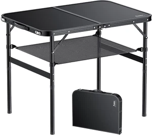 Mesa de camping plegable, mesa portátil ajustable de 36" x 24" - Imagen 1 de 12