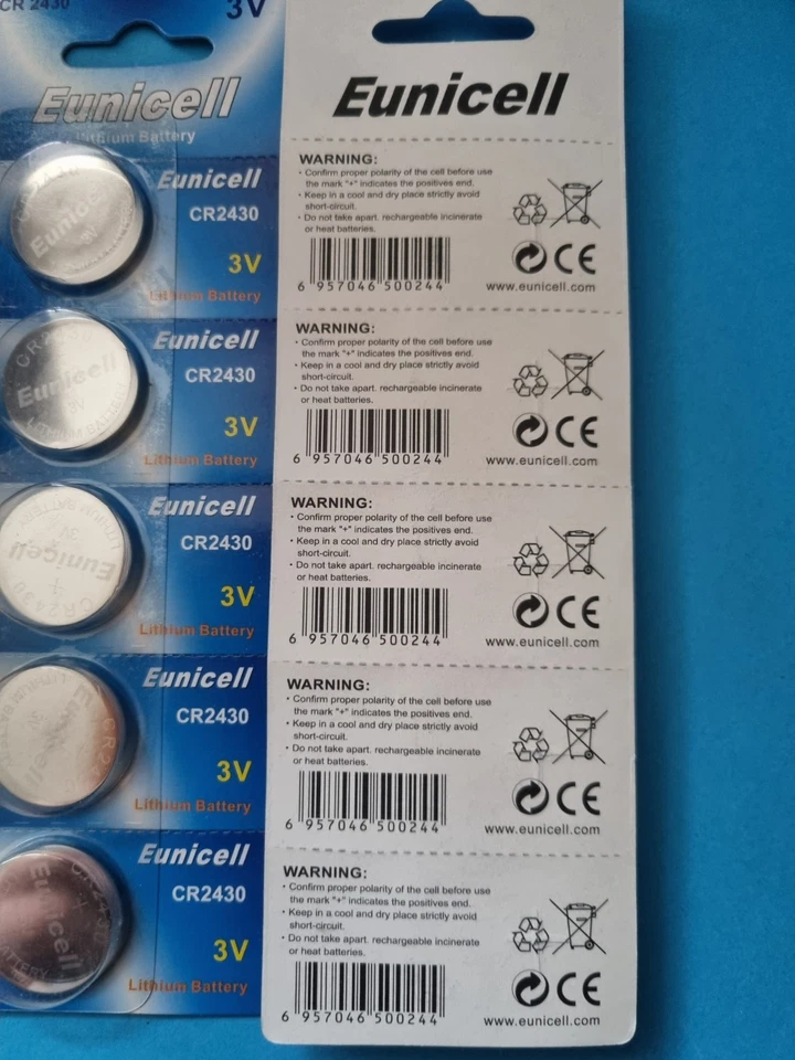 5 x CR2430 Batteries 3v lithium button coin cell FREE postage. - Image 1 of 1