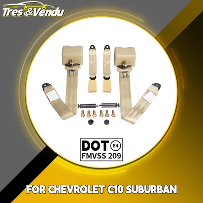 2 conjuntos de correias de cinto de segurança retráteis de carro de 3 pontos kits para Chevrolet C10 Suburban - Imagem 1 de 4