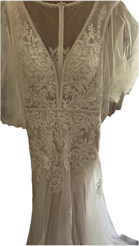 OFF WHITE Abito da sposa bianco sporco nuovo taglia 8