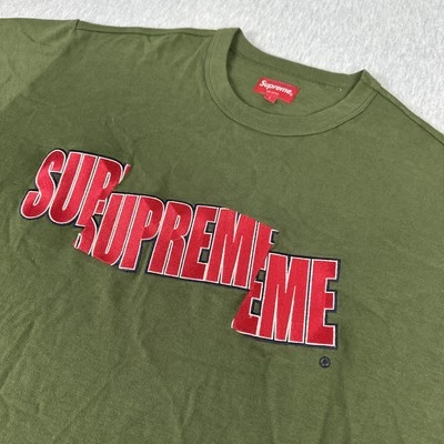Camisa Supreme Para Hombre Grande Corte Verde Logo Bordado Manga Corta Ropa de Calle Foto 1 de 4