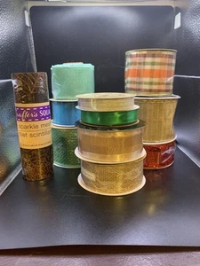 Craft Ribbon and Decor Trim, Lot Of 11 ,Variety Colors, Sizes, Styles New Unused - Bild 1 von 4