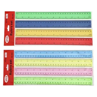 Clear Ruler Straight Ruler Inches Centimeters Double Scale Ruler Drawing Ruler - Image 1 of 4