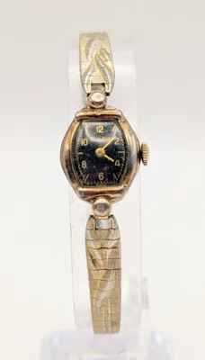 Reloj Cortebert Mujer Vintage Esfera Negra Tono Dorado/Plata 17 Joyas Mantiene el Tiempo Foto 1 de 4