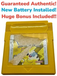 Pokemon Yellow Version - Nintendo GameBoy - Tested SAVES - Authentic-New Battery - Picture 1 of 24