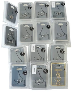LOTE DE 21 NUEVOS CLAIRE'S Anillos Nariz Rellenos de Oro/Titanio Piercing Joyería 16G-18G  - Imagen 1 de 3