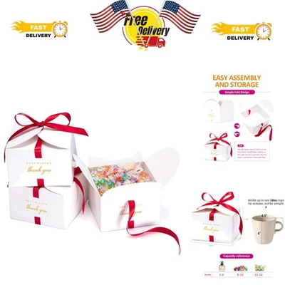 Versátiles Cajas de Regalo Blancas con Cinta de 25m - Ideal para Bodas y Celebraciones Foto 1 de 4