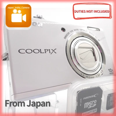 Nikon COOLPIX S6200 16MP Digital Camera White  From Japan - Image 1 of 4