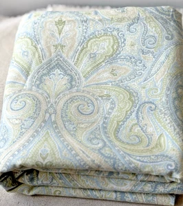 Lauren Ralph Lauren Lt Green/Yellow Paisley Shower Curtain 100% Cotton EUC - Picture 1 of 9