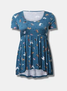 Camisa Top Torrid Disney Cats Azul Nueva con Etiquetas Nueva 1X - Imagen 1 de 5