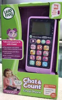 Leap Frog Chat & Count Emoji Phone Core Learning Skills For 18 Months And Up New - Image 1 of 2
