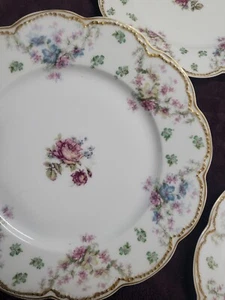 Haviland Limoges vintage double gold Schleiger 72 dinner plates Set Of 4 - Picture 1 of 6