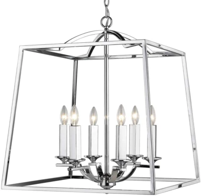 Colgante Golden Lighting Athena 6 luces, cromo enjaulado - 3074-6PCH - Ver detalles Foto 1 de 4