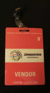 2016 PGA Bridgestone Invitational Vendor Badge - Picture 1 of 2