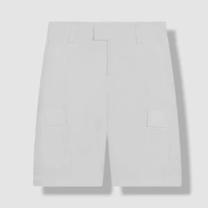 Boss Kid's Boy's White Solid Bermuda Cargo Shorts Size 16-M - Picture 1 of 3