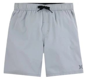 Hurley Boys Hybrid 4-way Stretch Fabric Quick Dry Drawstring Shorts Grey XXL - Picture 1 of 13