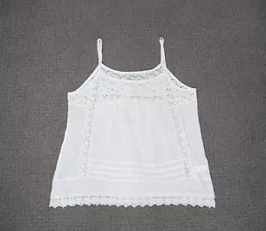 LUCKY BRAND Women's Lace & Embroidered Eyelet Tank Top Cami Size L White BN - Picture 1 of 7
