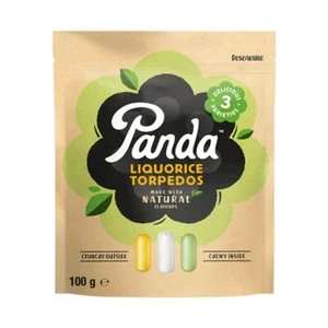 π 6 x Panda Licorice Natural Liquorice Torpedos 100g - Picture 1 of 1