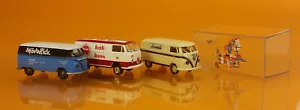 Brekina 90497 Set mit 3 VW-Bulli-Modellen Im Einsatz in Europa 1960 1:87 Modell - Bild 1 von 2