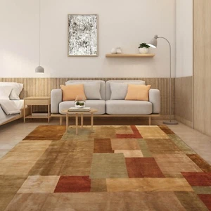 Mark Philips Hand Knotted 100% Wool Contemporary Tibetan Area Rug Beige 9' x 12' - Picture 1 of 8