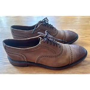 Allen Edmonds Strandmok Cap-toe Oxford Dainite Rubber Sole 12 D ? Brown Suede - Picture 1 of 13