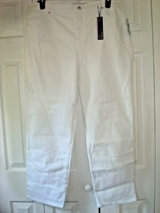Ladies White Jeans Size 16 Average Slimming G. Vanderbilt Embellished NEW - Picture 1 of 3