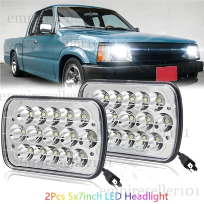 For Mazda B2000 B2200 B2600 RX-7 GLC Pickup 2pcs 7x6" Led Headlights Hi/Low Beam - Image 1 of 4