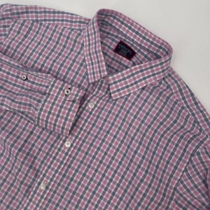 Camisa UNTUCKit Para Hombres XL Azul Rosa Cuadros Sin Arrugas Manga Larga Cuello Abotonado - Imagen 1 de 10