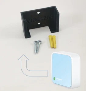 Support mural pour routeur TP Link Nano WIFI WR802N - Noir - Photo 1/3