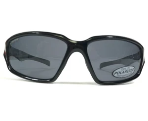 Coyote Sunglasses TR90 Venom Black Square Wrap Frames with Blue Polarized Lenses - Picture 1 of 11