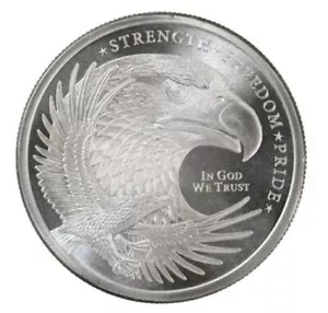 Strength*Freedom*Pride Flag 1 oz, 1/2 oz, 1/4oz, 1/10 oz .999 Fine Silver Rounds - Picture 1 of 8
