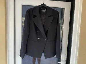Ruth Langsford Double Breasted Blazer Black Size 14 - Picture 1 of 4
