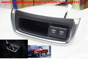 OEM Rear Console Dual USB With Cover And Wire Socket For Toyota Fortuner 2015-20 - Picture 1 of 11