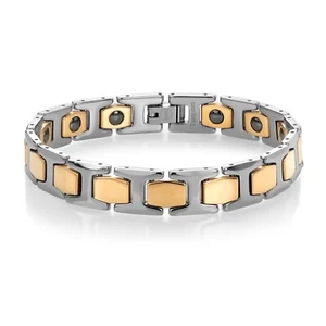 NEU Gold IP Wolfram Armband mit glänzenden Wolfram Gliedern & Magneten NEU 2023 STYLE - Bild 1 von 2