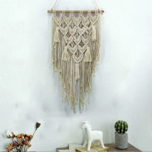 Handmade Macrame Wall Hanging-Woven Tapestry-Boho Wall Decor 115X45CM - Picture 1 of 3