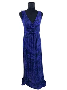Boden Violet Palm Print Maxi Dress Size US8 UK12 LONG - Picture 1 of 12