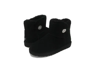 UGG MINI BAILEY KNOPF KRISTALL DAMEN STIEFEL WILDLEDER SCHWARZ US 8/UK 6/EU 39/JP 25 - Bild 1 von 5