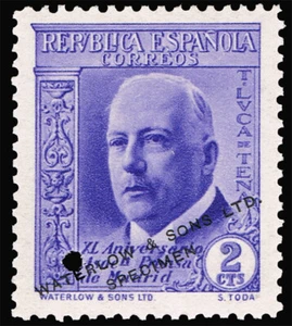 España 1936. Prensa. Edifil xx 696 Mtcc. Color cambiado violeta + sob Waterlow. - Imagen 1 de 1