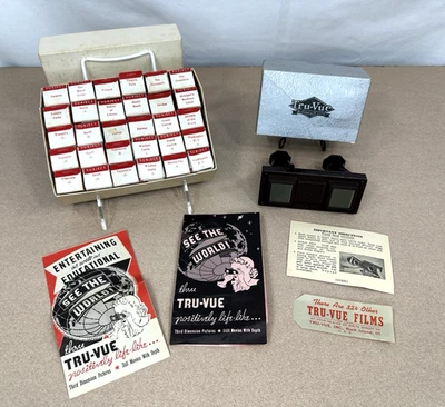 Vintage Tru-Vue Stereoscope + 30 Films in Original Boxes - Image 1 of 4