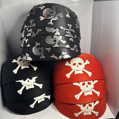 Lote de 10 REGENT Sombrero Pirata Adulto, 7.5" Diámetro Disfraz Halloween Accesorio Gorra Foto 1 de 4